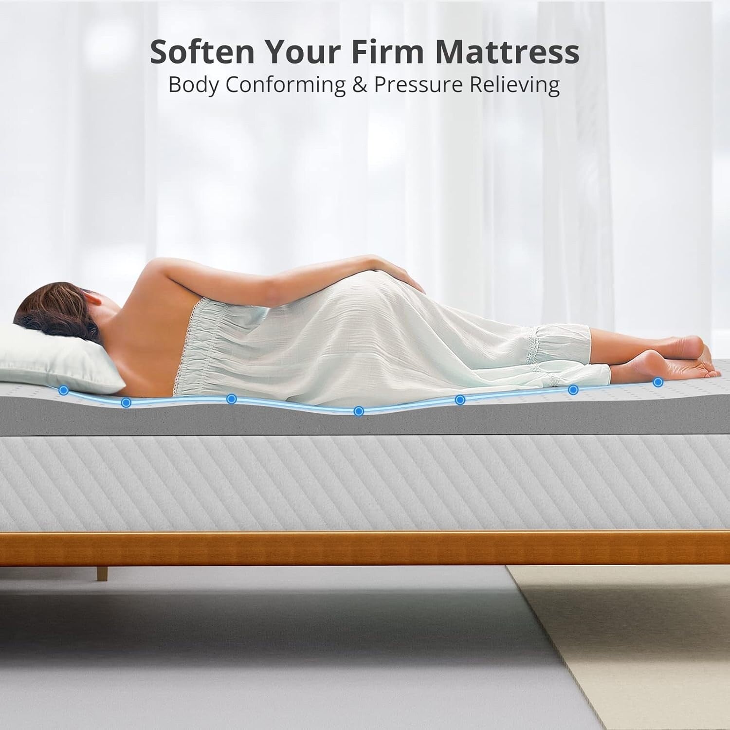 3 Inch Mattress Topper Twin,Gel Memory Foam Mattress Topper Double Bed Topper for Soft&Cooling Sleep,Pressure Relieve