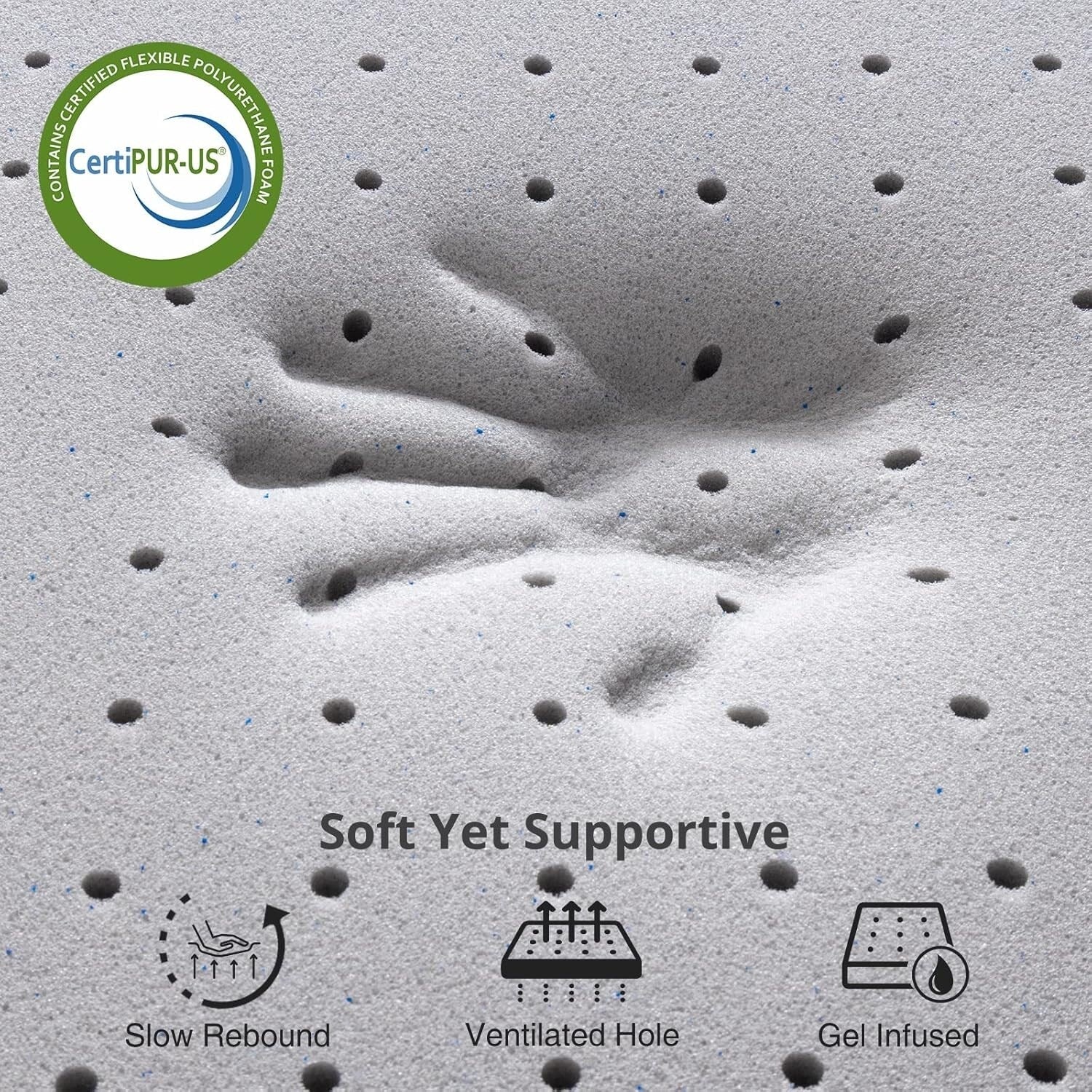 3 Inch Mattress Topper Twin,Gel Memory Foam Mattress Topper Double Bed Topper for Soft&Cooling Sleep,Pressure Relieve