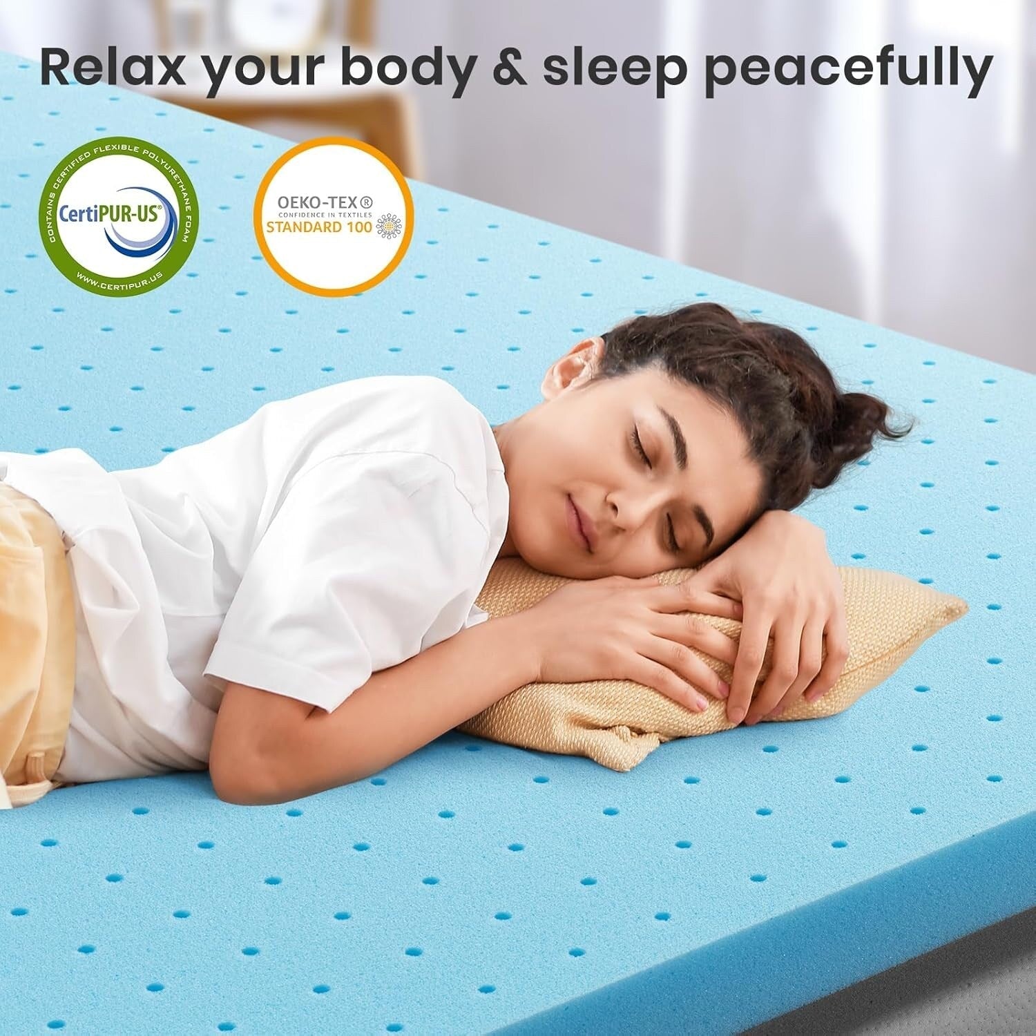 3 Inch Queen Gel Memory Foam Topper Cooling Pressure Relief Back Pain CertiPUR