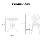 3-Piece Aluminum Outdoor Patio Tulip Sets With Table