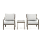 3-Piece Aluminum Patio Conversation Set with End Table and Cushions