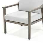 3-Piece Aluminum Patio Conversation Set with End Table and Cushions