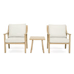 3-Piece Aluminum Patio Conversation Set with End Table and Cushions