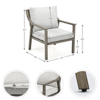 3-Piece Aluminum Patio Conversation Set with End Table and Cushions