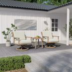 3-Piece Aluminum Patio Conversation Set with Swivel Chairs, End Table and Cushions