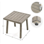 3-Piece Aluminum Patio Conversation Set with Swivel Chairs, End Table and Cushions