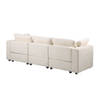 3-Piece Chenille Modular Sectional Sofa Set with Armless and Corner Chairs
