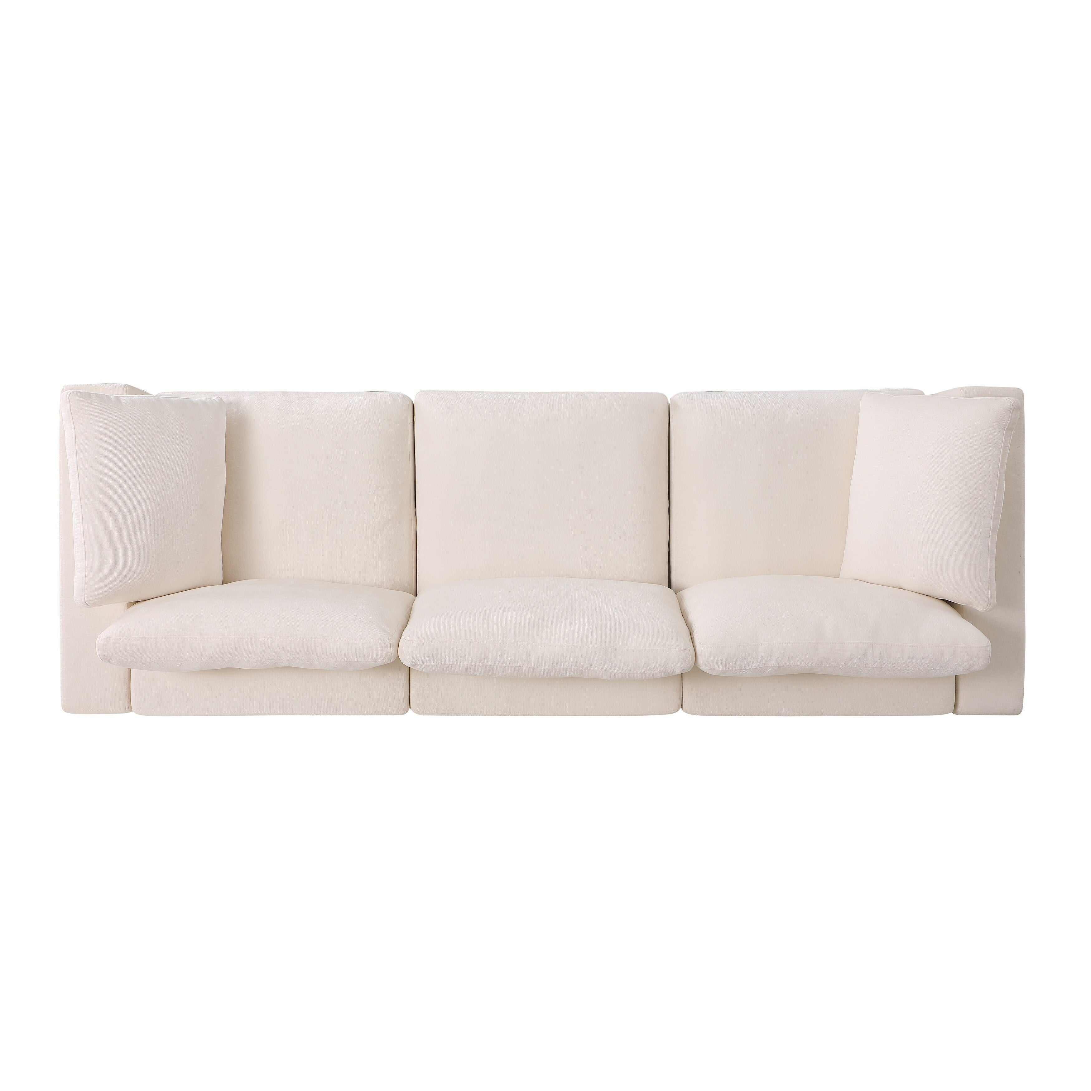 3-Piece Chenille Modular Sectional Sofa Set with Armless and Corner Chairs