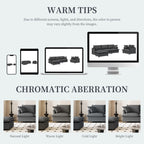 3 Piece Living Room Sofa Set,Modular L Shaped Chenille Sectional Couch,Upholstered 3 Seater Sofa & Armchair & Movable Ottoman