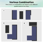 3-Piece Outdoor PE Rattan Furniture Set Patio Wicker Conversation Loveseat Sofa Sectional Couch Cushion