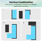 3-Piece Outdoor PE Rattan Furniture Set Patio Wicker Conversation Loveseat Sofa Sectional Couch Cushion