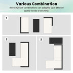 3-Piece Outdoor PE Rattan Furniture Set Patio Wicker Conversation Loveseat Sofa Sectional Couch Cushion