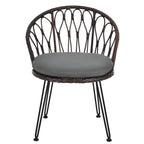 3-Piece Outdoor Patio Rattan Conversation Leisure Chairs Set with 2 Chair and Glass Coffee Table