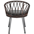 3-Piece Outdoor Patio Rattan Conversation Leisure Chairs Set with 2 Chair and Glass Coffee Table