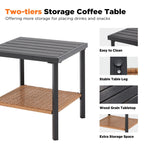 3-Piece Outdoor Rocking/Swivel Chair Set - PE Rattan Patio Furniture with Cushions & Coffee Table, Rocker Chairs for Backyard
