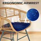 3 Piece Outdoor Wicker Furniture Patio Bistro Set With Cushions for Porch Poolside Garden - 21.2L x 23.6W x 31.5H