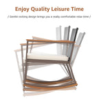 3-Piece Outdoor Wicker Rocking Chair Set with Cushions