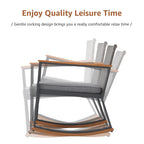 3-Piece Outdoor Wicker Rocking Chair Set with Cushions