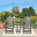 3-Piece Plastic Outdoor Patio Adirondack Chair and Table Set
