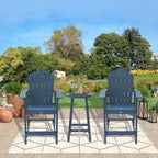 3-Piece Plastic Outdoor Patio Adirondack Chair and Table Set