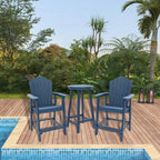 3-Piece Plastic Outdoor Patio Adirondack Chair and Table Set