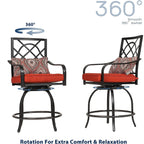 3-Piece Outdoor Patio Metal High Seating Swivel Bistro Set - 3-Pieces