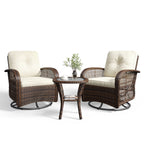 3 Pieces Patio Furniture Set, Patio Swivel Rocker Chairs Set of 2