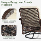 3 Pieces Patio Furniture Set, Patio Swivel Rocker Chairs Set of 2