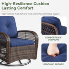 3 Pieces Patio Furniture Set, Patio Swivel Rocker Chairs Set of 2