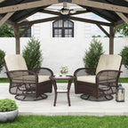 3 Pieces Patio Furniture Set, Patio Swivel Rocker Chairs Set of 2