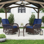 3 Pieces Patio Furniture Set, Patio Swivel Rocker Chairs Set of 2