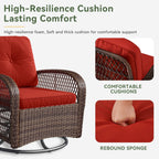 3 Pieces Patio Furniture Set, Patio Swivel Rocker Chairs Set of 2