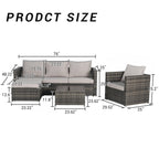 3 Pieces Patio Furniture Set