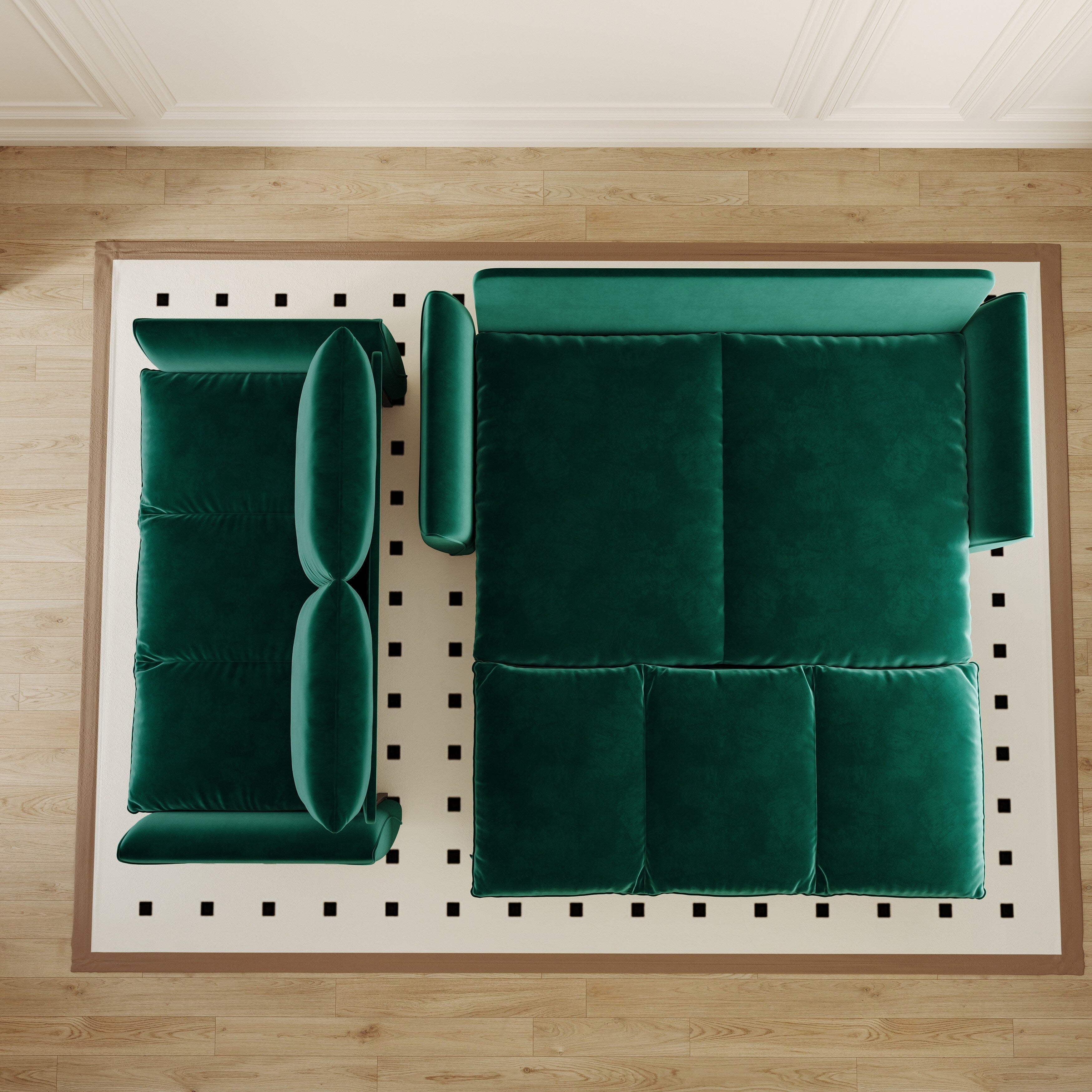 3-Seat Convertible Sleeper Sofa Bed with 2-in-1 Pillow & Blanket Set