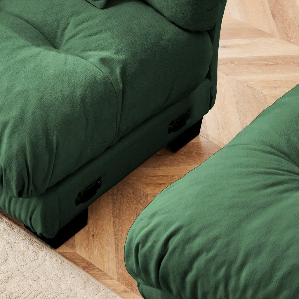 3-Seat Modular Sectional Sofa Deep Seat Couch L Shaped Cloud Couch with Convertible Ottoman for Living Room