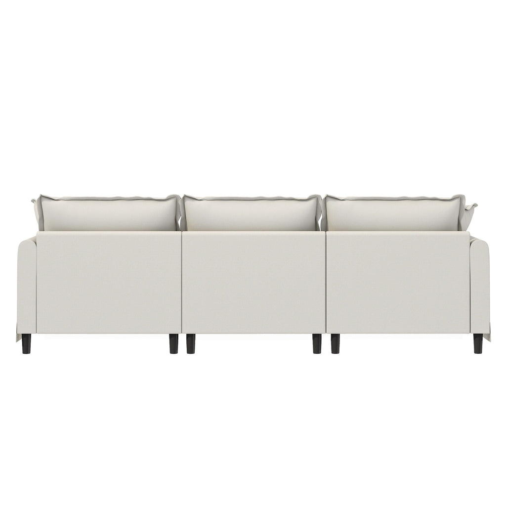 3 Seat Sofa Module For Modular Sectional Sofa,Wide Seat,Chenille Cloud Couch With Throw Pillows