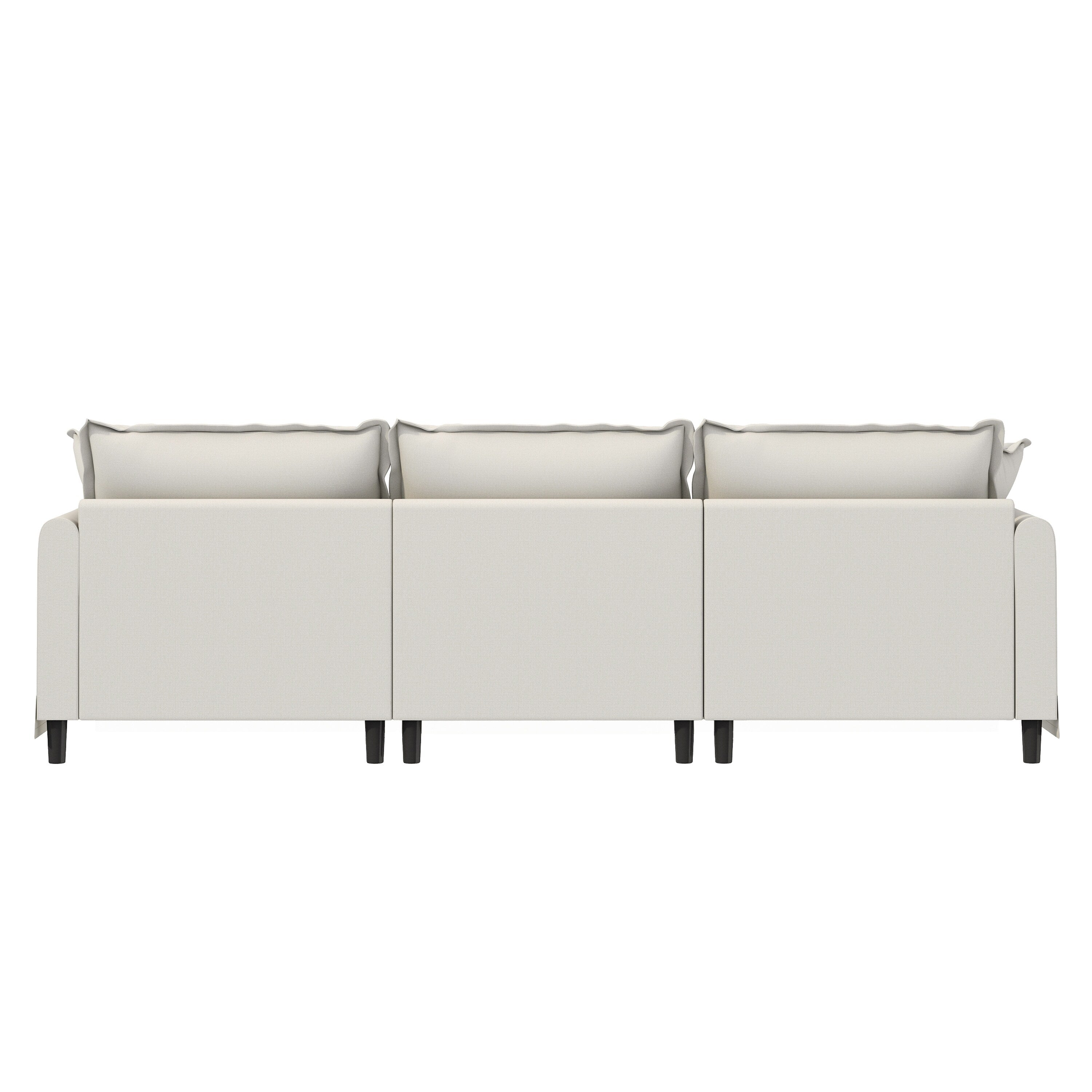 3 Seat Sofa Module For Modular Sectional Sofa,Wide Seat,Chenille Cloud Couch With Throw Pillows