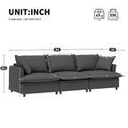 3 Seat Sofa Module For Modular Sectional Sofa,Wide Seat,Chenille Cloud Couch With Throw Pillows