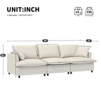 3 Seat Sofa Module For Modular Sectional Sofa,Wide Seat,Chenille Cloud Couch With Throw Pillows