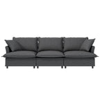 3 Seat Sofa Module For Modular Sectional Sofa,Wide Seat,Chenille Cloud Couch With Throw Pillows