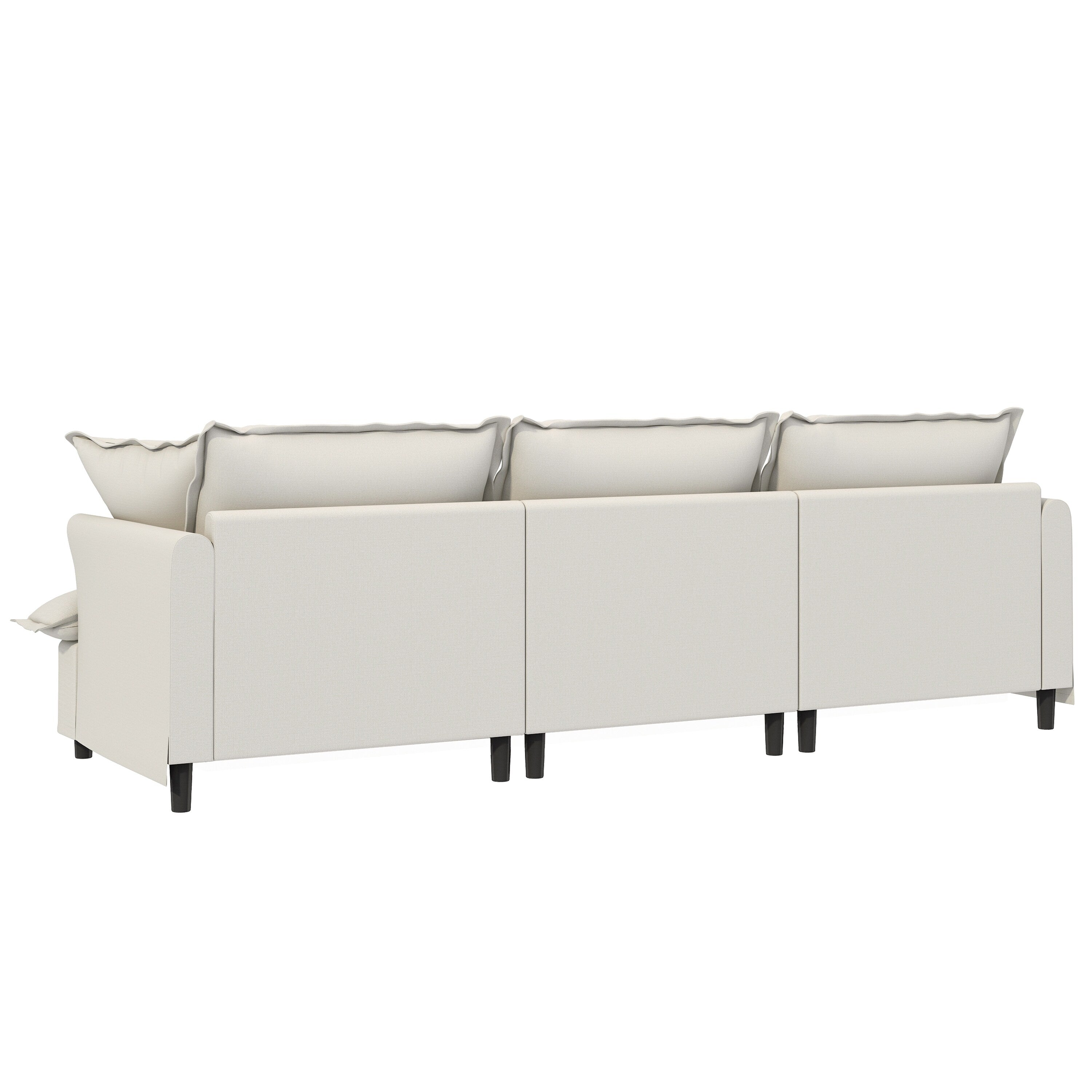 3 Seat Sofa Module For Modular Sectional Sofa,Wide Seat,Chenille Cloud Couch With Throw Pillows