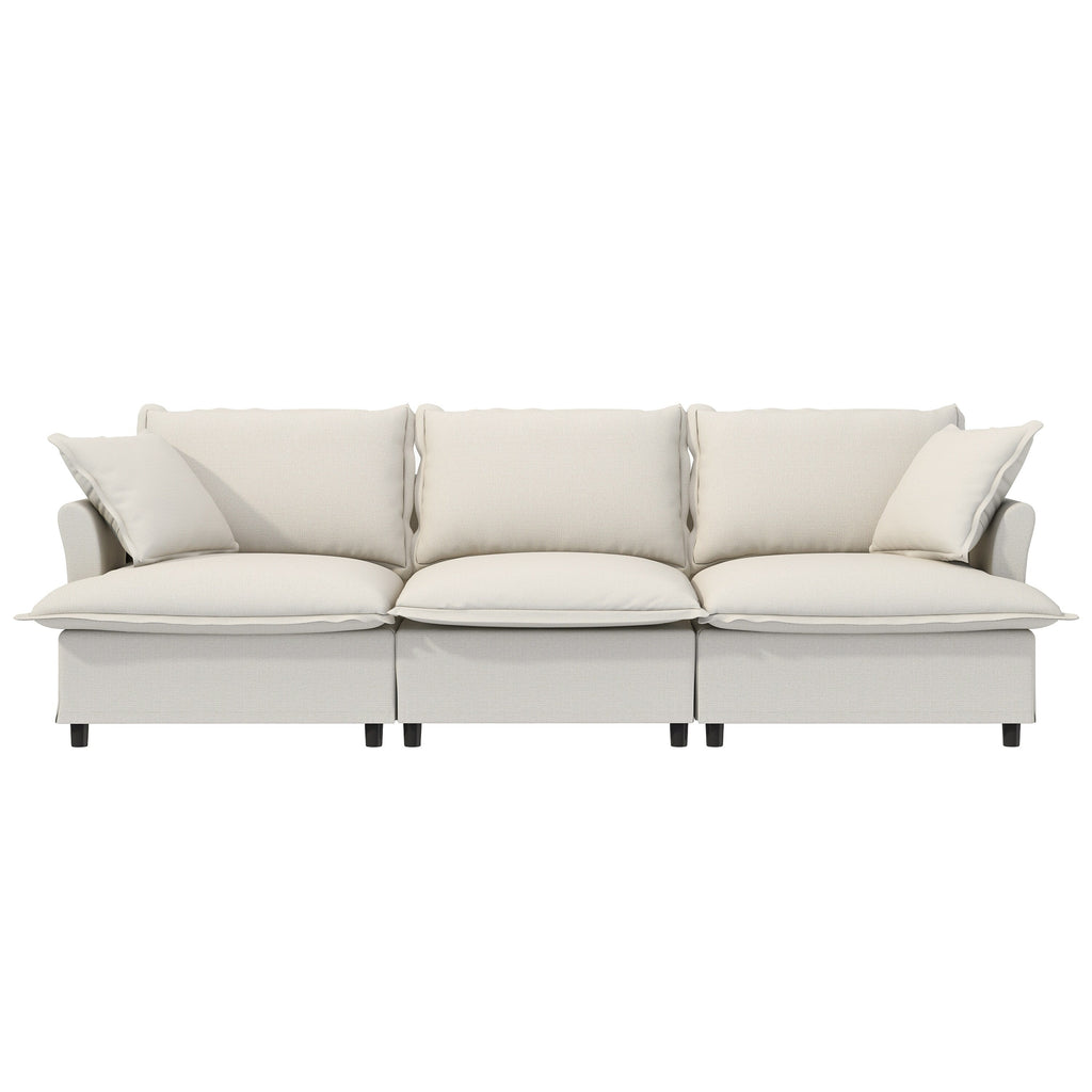 3 Seat Sofa Module For Modular Sectional Sofa,Wide Seat,Chenille Cloud Couch With Throw Pillows