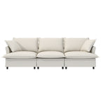 3 Seat Sofa Module For Modular Sectional Sofa,Wide Seat,Chenille Cloud Couch With Throw Pillows