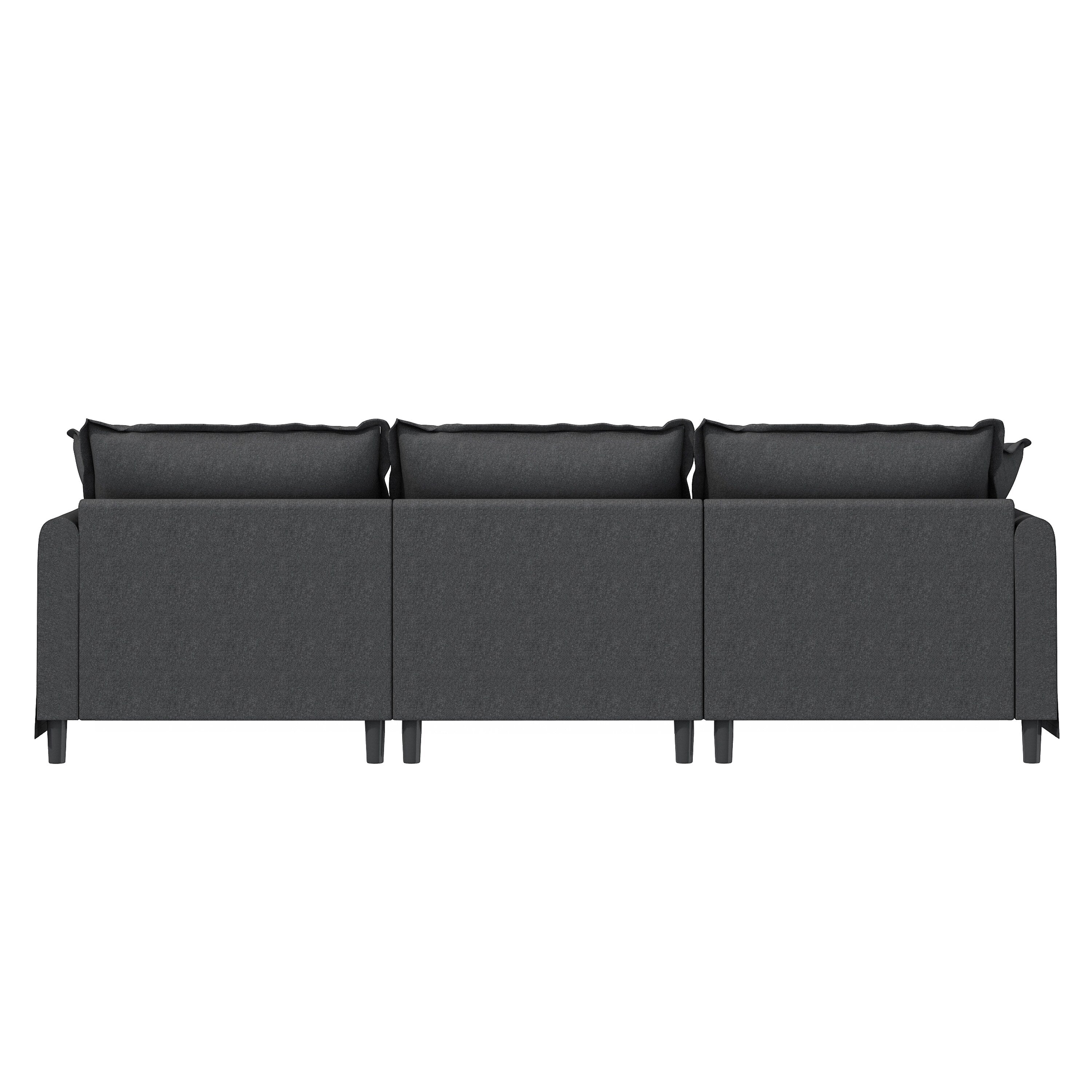 3 Seat Sofa Module For Modular Sectional Sofa,Wide Seat,Chenille Cloud Couch With Throw Pillows