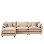 3-Seater Comfy Cloud Couches with Movable Ottoman