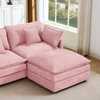 3-Seater Comfy Cloud Couches with Movable Ottoman