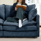 3-Seater Comfy Cloud Couches with Movable Ottoman