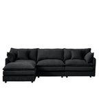 3-Seater Comfy Cloud Couches with Movable Ottoman