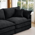 3-Seater Comfy Cloud Couches with Movable Ottoman