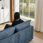 3-Seater Comfy Cloud Couches with Movable Ottoman